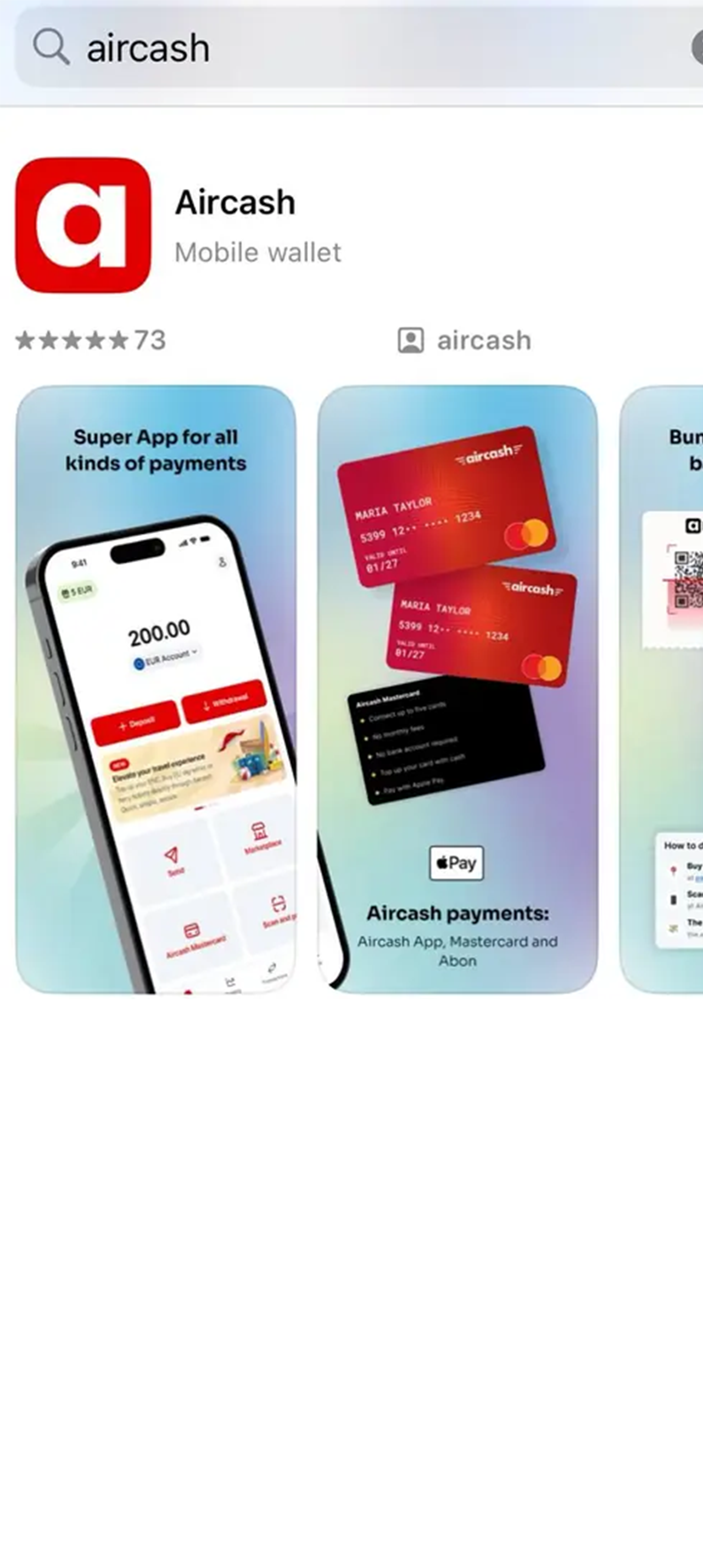 Scarica app Aircash