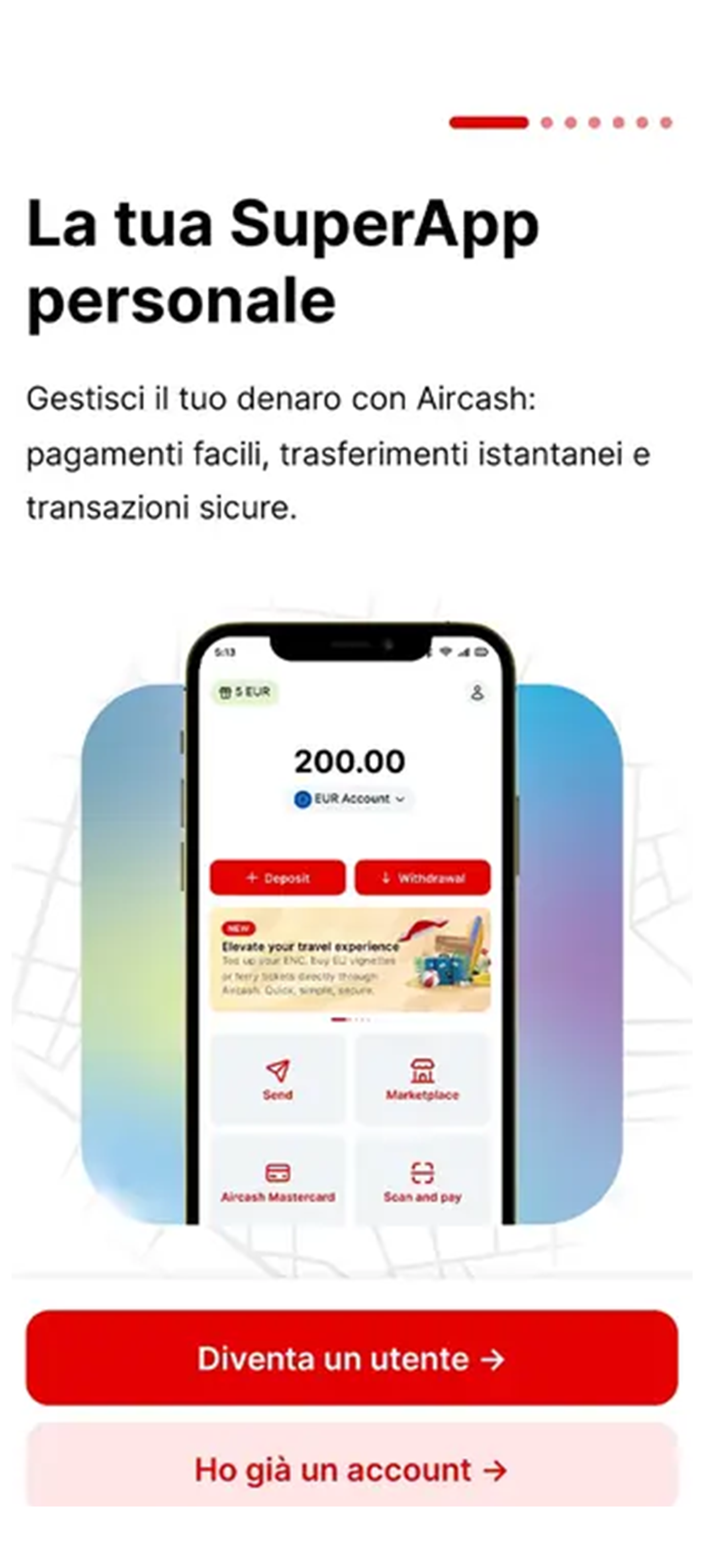 Apri app Aircash